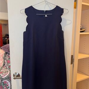 J. Crew Navy Scalloped Mini Dress